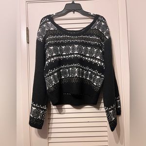 SAM EDELMAN Wheaton Fairisle Wide-Sleeve Scoop-Back Sweater C